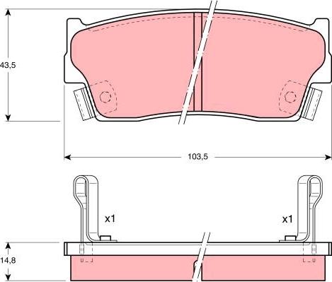 TRW GDB885 - Komplet kočnih obloga, disk kočnica www.parts5.com