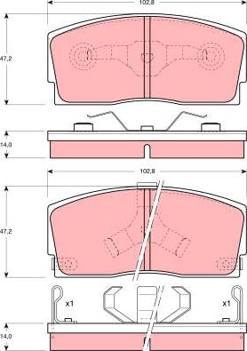 TRW GDB886 - Brake Pad Set, disc brake www.parts5.com