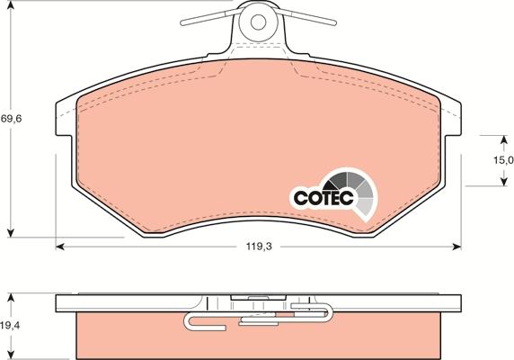 TRW GDB826 - Комплект спирачно феродо, дискови спирачки www.parts5.com