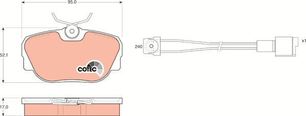 TRW GDB820 - Тормозные колодки, дисковые, комплект www.parts5.com