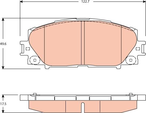 TRW GDB3459 - Brake Pad Set, disc brake parts5.com