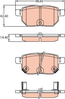 TRW GDB3454 - Тормозные колодки, дисковые, комплект www.parts5.com