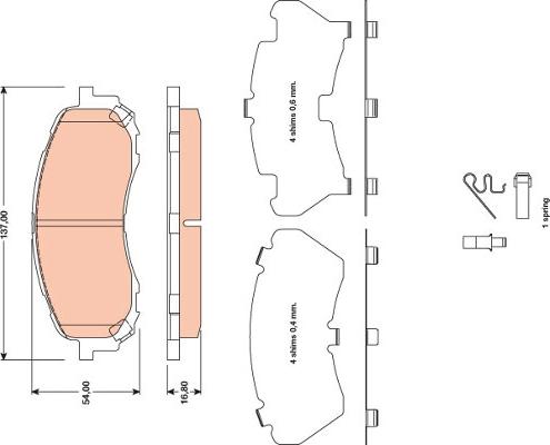 TRW GDB3469 - Σετ τακάκια, δισκόφρενα www.parts5.com