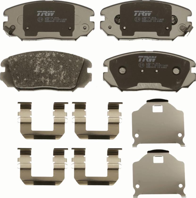 TRW GDB3409 - Brake Pad Set, disc brake www.parts5.com