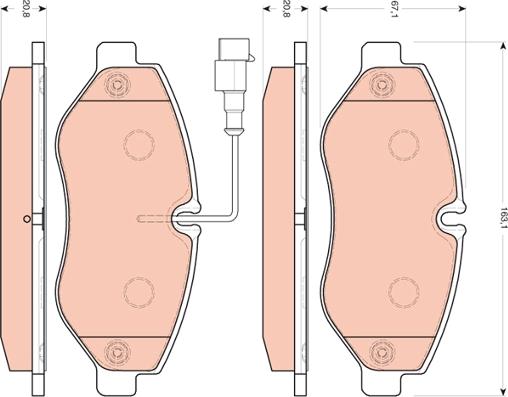 TRW GDB3439 - Тормозные колодки, дисковые, комплект www.parts5.com