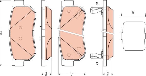 TRW GDB3432 - Brake Pad Set, disc brake www.parts5.com