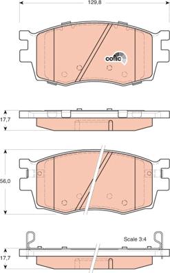 TRW GDB3420 - Brake Pad Set, disc brake parts5.com