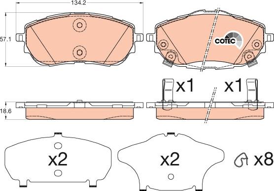 TRW GDB3598 - Brake Pad Set, disc brake www.parts5.com