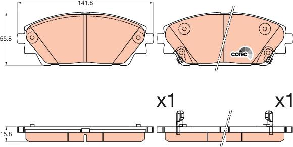 TRW GDB3592 - Brake Pad Set, disc brake www.parts5.com