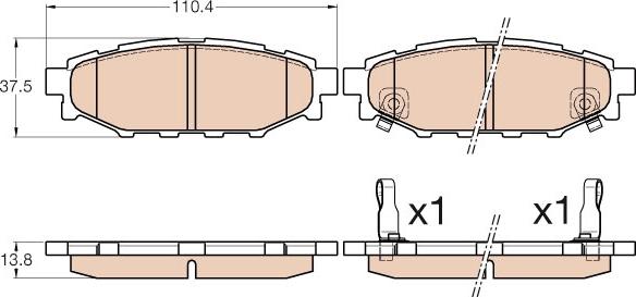 TRW GDB3568 - Тормозные колодки, дисковые, комплект www.parts5.com