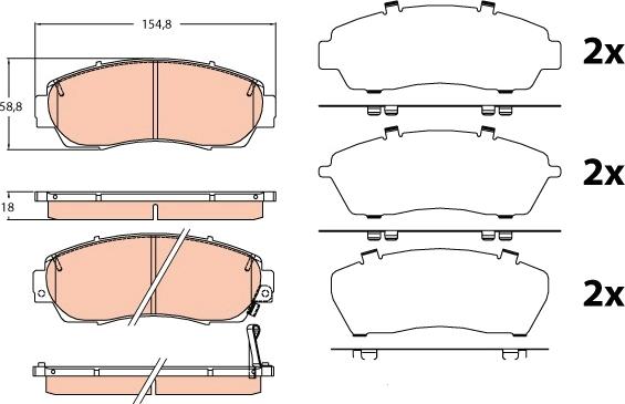 TRW GDB3581 - Zestaw klocków hamulcowych, hamulce tarczowe www.parts5.com