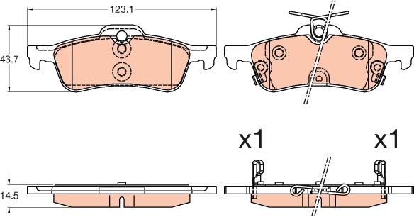 TRW GDB3588 - Brake Pad Set, disc brake www.parts5.com