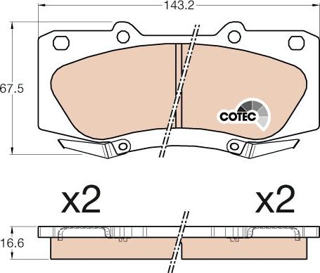 TRW GDB3534 - Komplet kočnih obloga, disk kočnica www.parts5.com