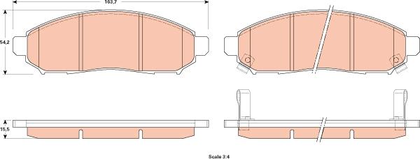 TRW GDB3520 - Brake Pad Set, disc brake parts5.com