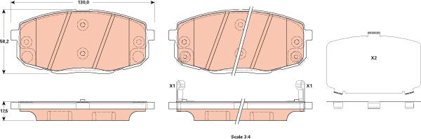 TRW GDB3523 - Komplet zavornih oblog, ploscne (kolutne) zavore www.parts5.com