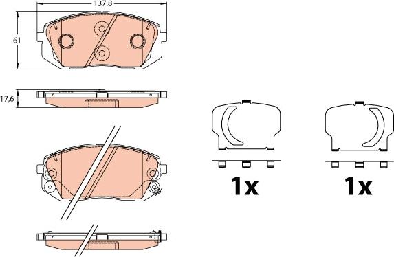 TRW GDB3642 - Σετ τακάκια, δισκόφρενα www.parts5.com