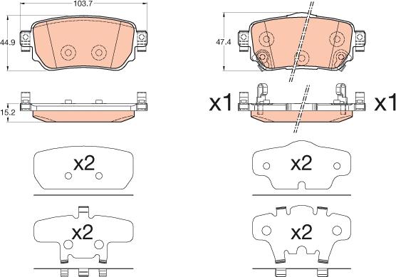 TRW GDB3617 - Brake Pad Set, disc brake www.parts5.com