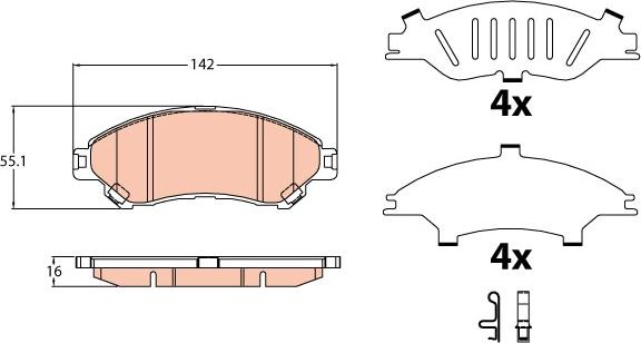 TRW GDB3633 - Brake Pad Set, disc brake www.parts5.com