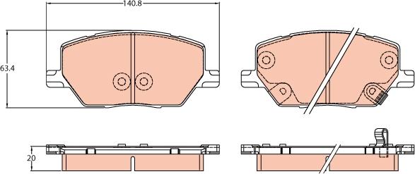 TRW GDB3629 - Brake Pad Set, disc brake www.parts5.com