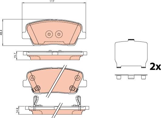 TRW GDB3624 - Brake Pad Set, disc brake www.parts5.com