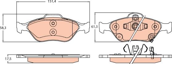 TRW GDB3625 - Set placute frana,frana disc www.parts5.com