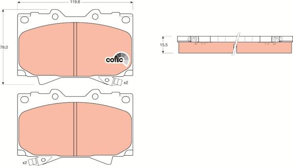 TRW GDB3197 - Fékbetétkészlet, tárcsafék www.parts5.com