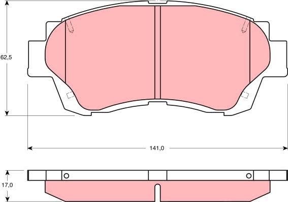 TRW GDB3155 - Комплект спирачно феродо, дискови спирачки www.parts5.com