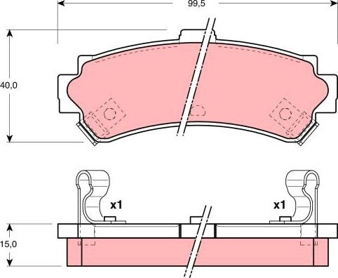 TRW GDB3115 - Brake Pad Set, disc brake www.parts5.com