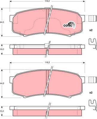 TRW GDB3110 - Komplet kočnih obloga, disk kočnica www.parts5.com