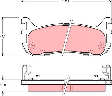 TRW GDB3129 - Brake Pad Set, disc brake www.parts5.com