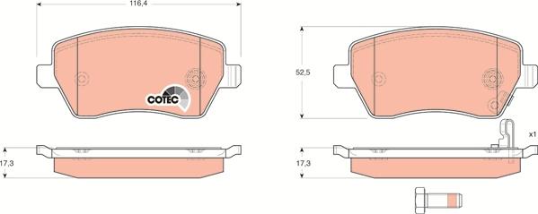 TRW GDB3396 - Brake Pad Set, disc brake www.parts5.com