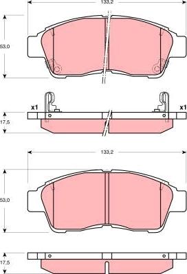 TRW GDB3300 - Fékbetétkészlet, tárcsafék www.parts5.com