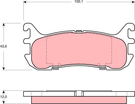 TRW GDB3319 - Brake Pad Set, disc brake www.parts5.com