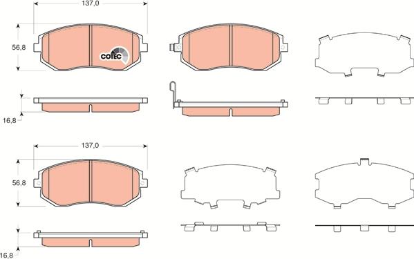 TRW GDB3371 - Тормозные колодки, дисковые, комплект www.parts5.com