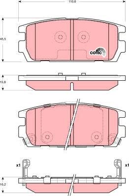 TRW GDB3296 - Тормозные колодки, дисковые, комплект www.parts5.com