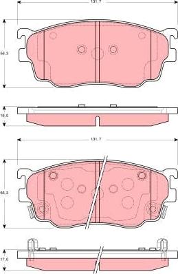 TRW GDB3253 - Тормозные колодки, дисковые, комплект www.parts5.com