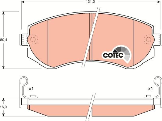 TRW GDB3208 - Brake Pad Set, disc brake parts5.com