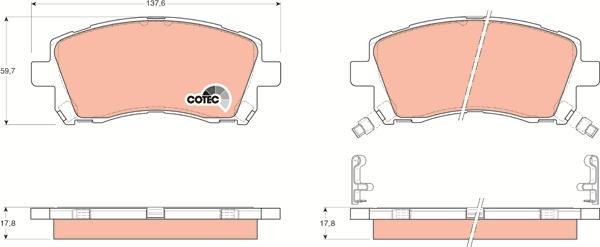 TRW GDB3217 - Komplet pločica, disk-kočnica www.parts5.com