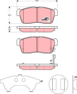 TRW GDB3276 - Brake Pad Set, disc brake www.parts5.com