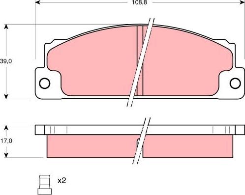 TRW GDB296 - Тормозные колодки, дисковые, комплект www.parts5.com