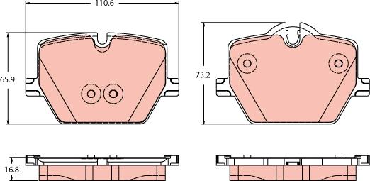 TRW GDB2419 - Brake Pad Set, disc brake www.parts5.com