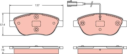 TRW GDB2421 - Set placute frana,frana disc www.parts5.com