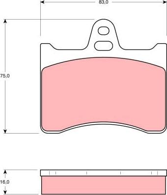 TRW GDB262 - Brake Pad Set, disc brake www.parts5.com