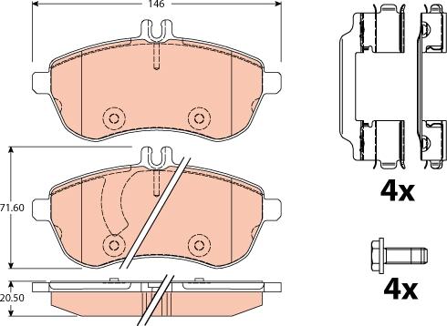 TRW GDB2056 - Piduriklotsi komplekt,ketaspidur www.parts5.com