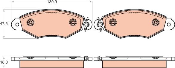 TRW GDB2024 - Тормозные колодки, дисковые, комплект www.parts5.com