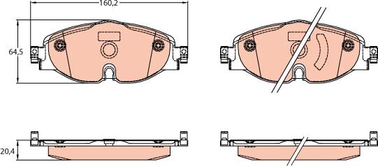 TRW GDB2143 - Комплект спирачно феродо, дискови спирачки www.parts5.com