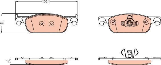 TRW GDB2157 - Piduriklotsi komplekt,ketaspidur www.parts5.com