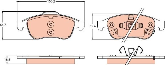 TRW GDB2111 - Komplet pločica, disk-kočnica www.parts5.com