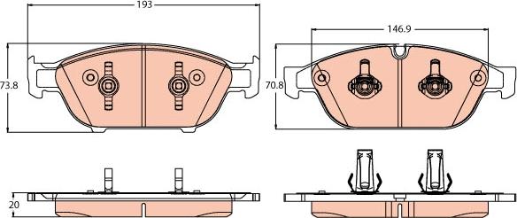 TRW GDB2113 - Sada brzdových destiček, kotoučová brzda www.parts5.com