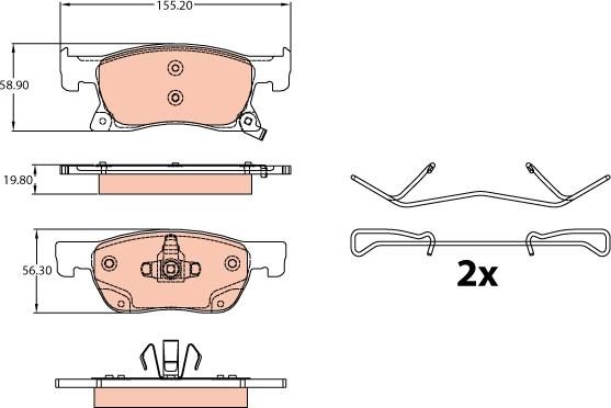 TRW GDB2138 - Brake Pad Set, disc brake www.parts5.com